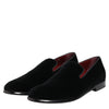 Dolce & Gabbana Black Velvet Loafers Formal Men Dress Shoes