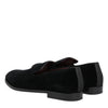 Dolce & Gabbana Black Velvet Loafers Formal Men Dress Shoes