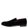 Dolce & Gabbana Black Velvet Loafers Formal Men Dress Shoes