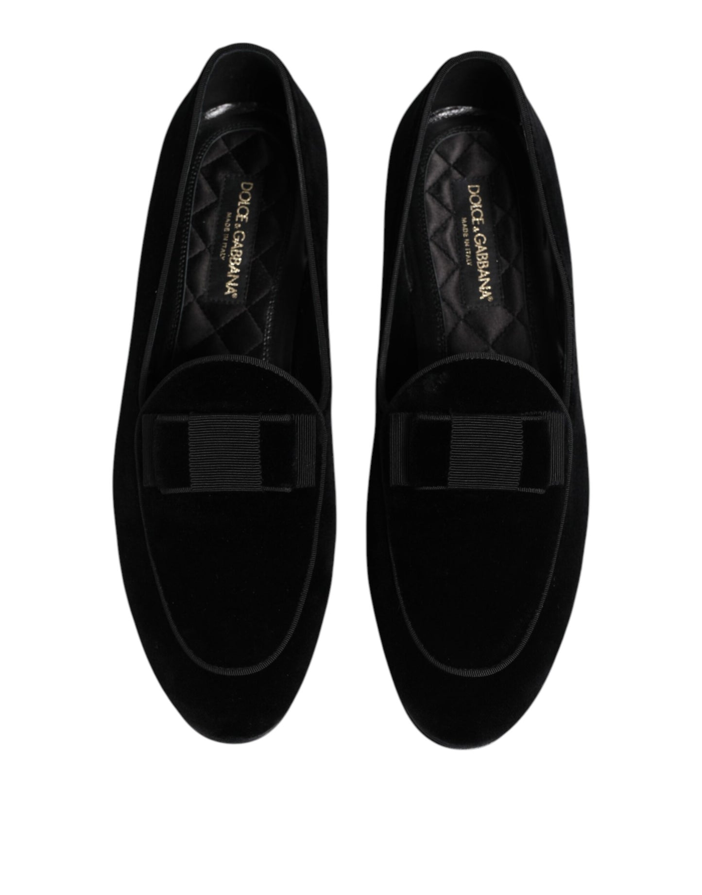 Dolce &amp; Gabbana – Schwarze Loafer aus Samt für formelle Herren