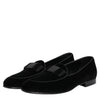 Dolce &amp; Gabbana – Schwarze Loafer aus Samt für formelle Herren