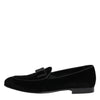 Dolce &amp; Gabbana – Schwarze Loafer aus Samt für formelle Herren