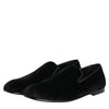 Dolce & Gabbana Black Jacquard Loafers Formal Men Dress Shoes
