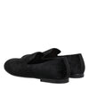 Dolce & Gabbana Black Jacquard Loafers Formal Men Dress Shoes