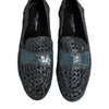 Dolce & Gabbana Blue Woven Raffia Slip On Loafers Shoes