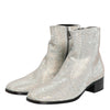 Dolce & Gabbana White Strass DG Logo Heels Ankle Boots Shoes