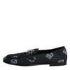 Dolce & Gabbana Blue Logo Cotton Loafers Formal Dress Shoes