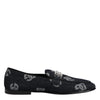Dolce & Gabbana Blue Logo Cotton Loafers Formal Dress Shoes