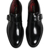 Dolce & Gabbana Black Leather Monk Strap Derby Formal Shoes