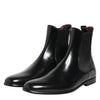 Dolce & Gabbana Black Chelsea Slip On Mid Calf Boots Shoes