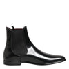 Dolce & Gabbana Black Chelsea Slip On Mid Calf Boots Shoes