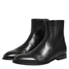 Dolce & Gabbana Black Leather Mid Calf Men Boots Shoes