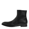 Dolce & Gabbana Black Leather Mid Calf Men Boots Shoes