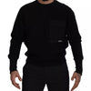 Dolce & Gabbana Black Cotton Crewneck Sweatshirt Sweater