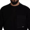Dolce & Gabbana Black Cotton Crewneck Sweatshirt Sweater
