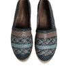 Dolce & Gabbana Blue Gray Woven Leather Buffalo Espadrille Shoes