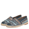 Dolce & Gabbana Blue Gray Woven Leather Buffalo Espadrille Shoes