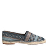 Dolce & Gabbana Blue Gray Woven Leather Buffalo Espadrille Shoes