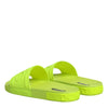 Dolce & Gabbana Green Rubber Slides Sandals Beachwear Shoes