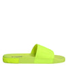Dolce & Gabbana Green Rubber Slides Sandals Beachwear Shoes