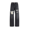 Versace Black Cotton Relaxed Fit Jeans
