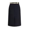 Valentino Black Fleece Wool Midi Skirt