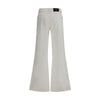 7FOR Cream Cotton Flared Jeans