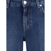 7FOR Blue Cotton Straight-Leg Jeans