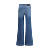 7FOR Blue Cotton Flared Jeans