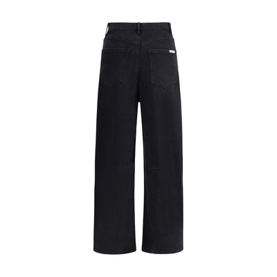 Self-Portrait Schwarze Baumwolljeans mit hohem Bund