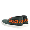 Dolce & Gabbana Green Derby Logo Casual Men Sneakers Shoes