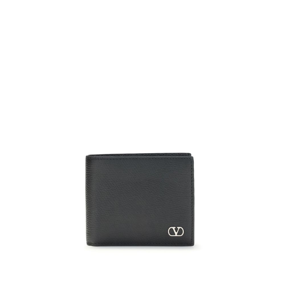 Valentino Garavani Black Calf Leather Bos Taurus Wallet