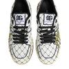 Dolce & Gabbana White Logo Print Low Top Men Sneakers Shoes