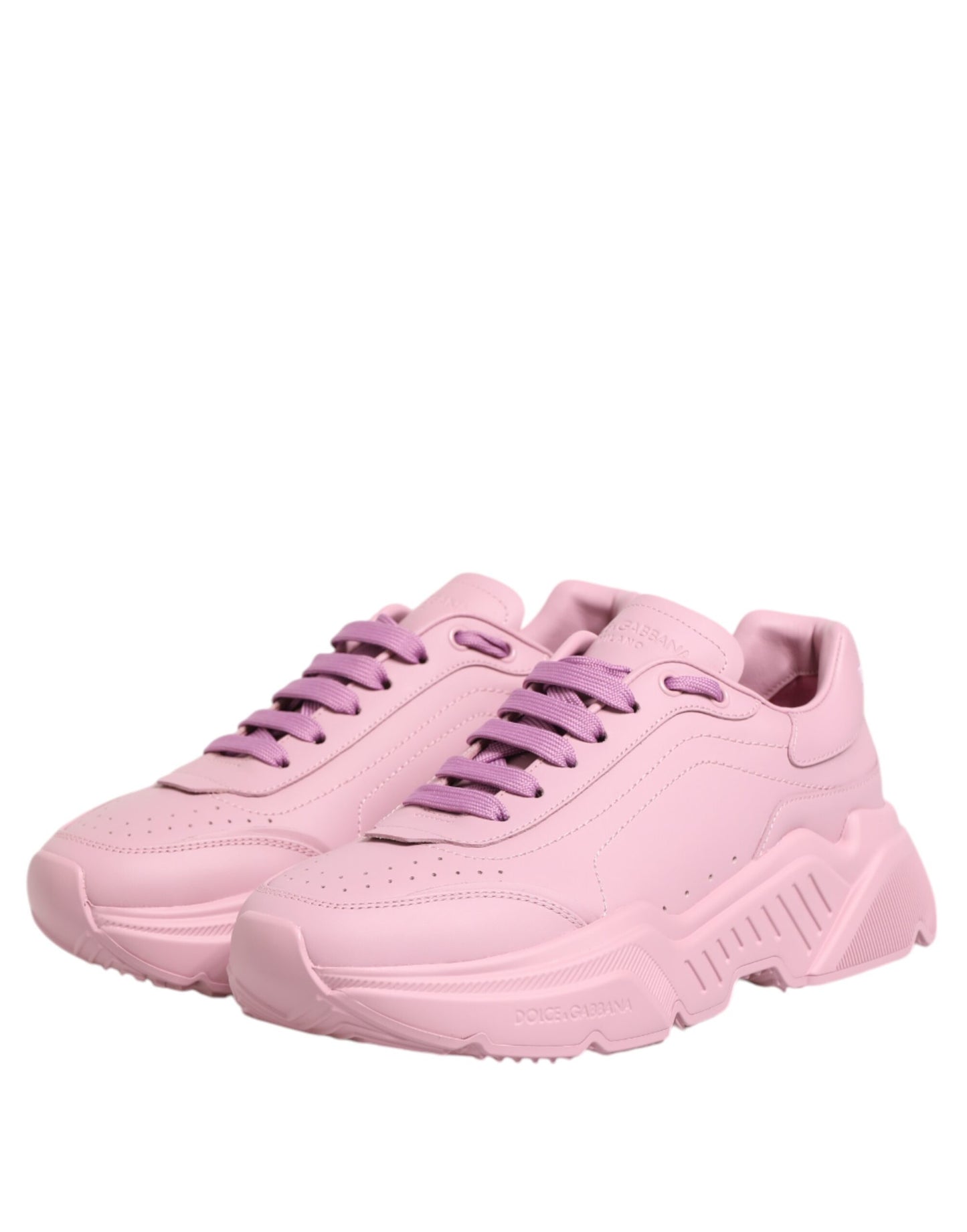 Dolce & Gabbana Pink Leather Daymaster Low Top Sneakers Shoes