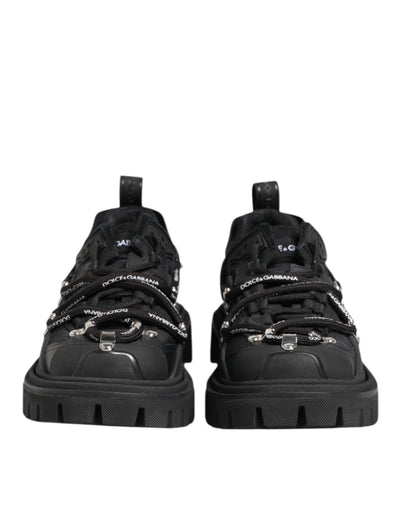 Dolce & Gabbana Black Low Top Lace Up Trekking Sneakers Shoes