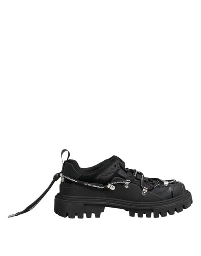 Dolce & Gabbana Black Low Top Lace Up Trekking Sneakers Shoes