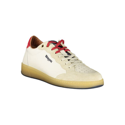 Blauer White Polyurethane Men Sneaker