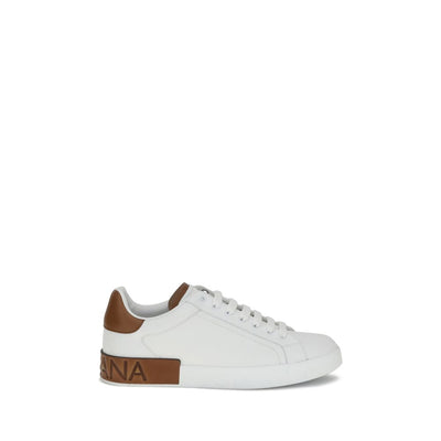 Dolce &amp; Gabbana Bos Taurus Low Top Sneakers aus weißem Kalbsleder