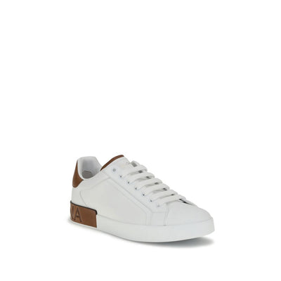 Dolce &amp; Gabbana Bos Taurus Low Top Sneakers aus weißem Kalbsleder