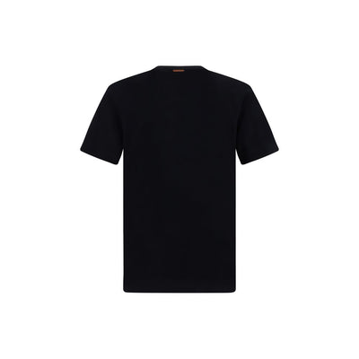 ZEGNA Schwarzes Baumwoll-T-Shirt