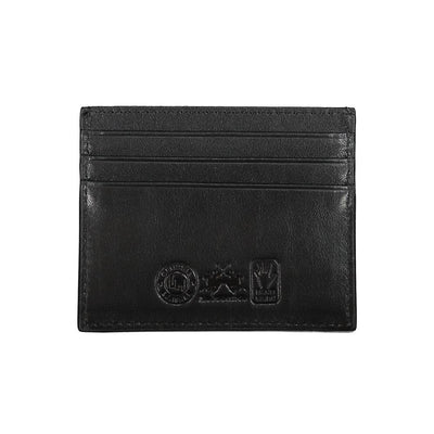 La Martina Black Leather Men Wallet Holder
