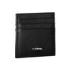 La Martina Black Leather Men Wallet Holder