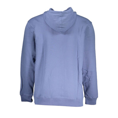 Vans Blue Cotton Men Sweater with Hood and Central Pocket