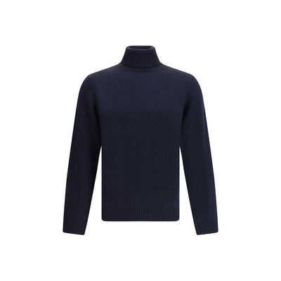 Roberto Collina Rollkragenpullover aus blauer Merinowolle