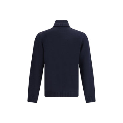 Roberto Collina Rollkragenpullover aus blauer Merinowolle
