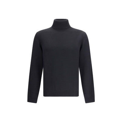 Roberto Collina Rollkragenpullover aus schwarzer Merinowolle