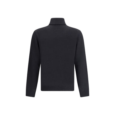 Roberto Collina Rollkragenpullover aus schwarzer Merinowolle