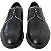 Dolce & Gabbana Black White Leather Formal Dress Shoes