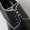 Dolce & Gabbana Black White Leather Formal Dress Shoes