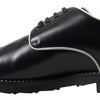 Dolce & Gabbana Black White Leather Formal Dress Shoes